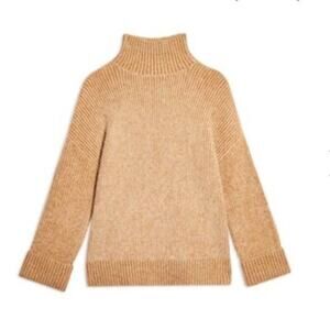Topshop Supersoft Wide Sleeve Turtleneck Sweater M | Camel